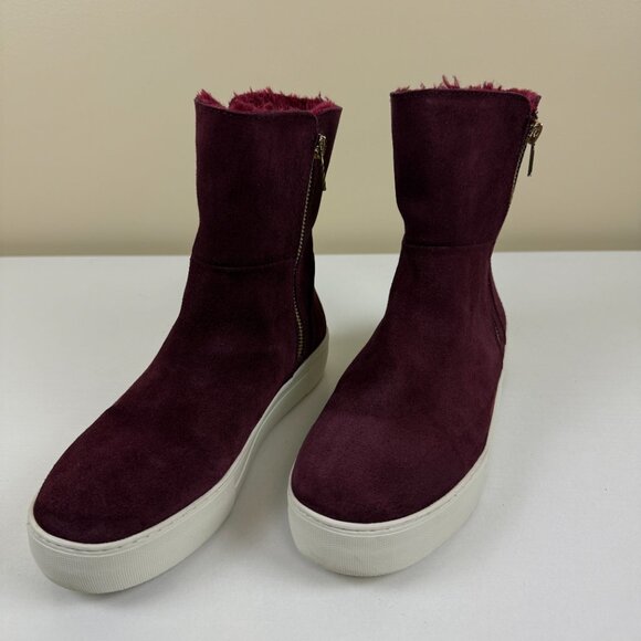 Steve Madden Garrson Maroon Suede Platform Boots - Picture 2 of 10